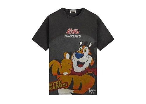 Kith Treats Kellogg's Frosted Flakes Cereal Tony the Tiger Cereal Box Vintage Tee Shirt - Black - KHT030237