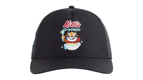 Kith Treats Kellogg's Frosted Flakes Cereal Tony the Tiger Nylon Bay Low Pinch Crown Snapback - Black - KHM051428