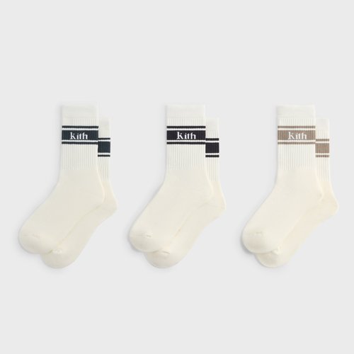 Kith Variegated Stripe Crew Socks - Silk - M220155-116