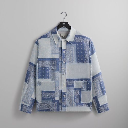 Kith Washed Paisley Long Sleeve ペイズリーシャツ Kith Washed Paisley Long Sleeve Boxy Collared Overshirt 'Light