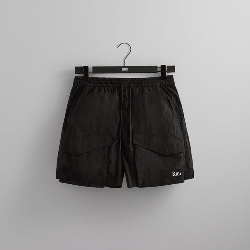 Kith Wrinkle Nylon Boreum Cargo Short - Black - M060234-001