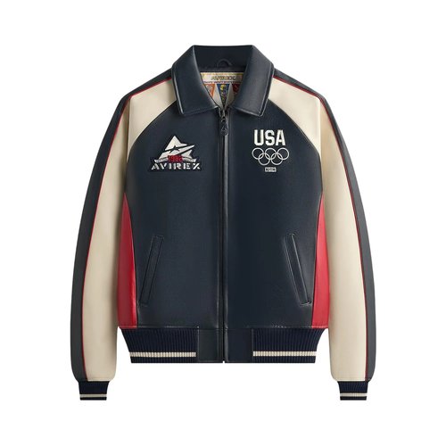 Kith x Avirex For Team USA Leather Bomber Jacket - CE44KIF251064