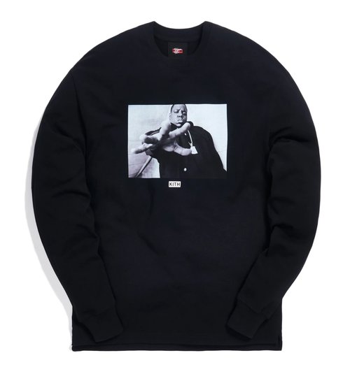 Kith x Biggie Gimme The Loot Long Sleeve Tee Shirt - Black