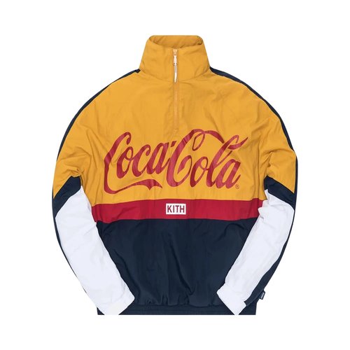Kith x Coca-Cola Quarter Zip Nylon Windbreaker | Multi-Color | Size M - 0725 1SS190801XCCQ NAVY