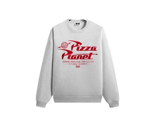 Kith x Disney Pixar Pizza Planet Nelson Crewneck Sweatshirt - Light Heather Grey - KHM034363