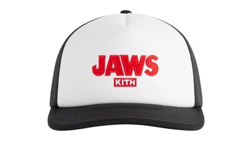 Kith x JAWS Ripple Poly Foam Nolan Trucker Hat - Black