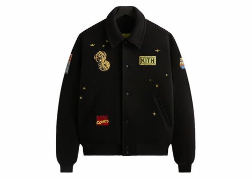 Kith x Marvel Universe Varsity Jacket - Black/Yellow