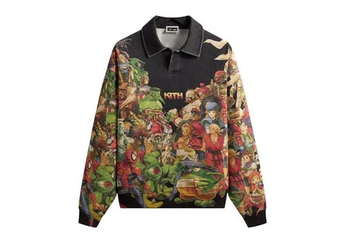 Kith x Marvel vs. Capcom Age of Heroes Nelson Fleece Rugby - Black