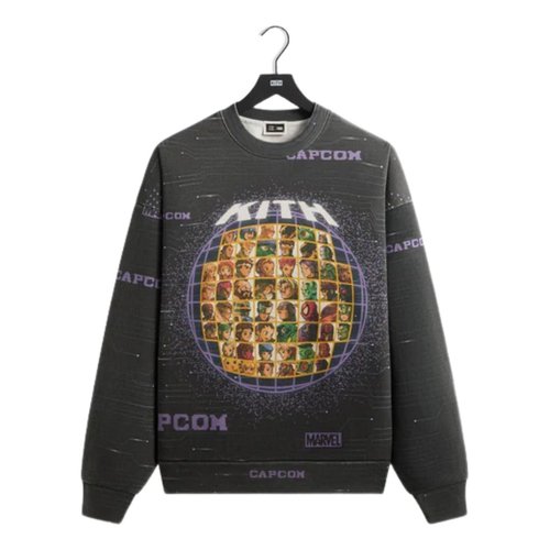 Kith x Marvel vs. Capcom Character Select Vintage Nelson Crewneck - Black - KHM034303-001