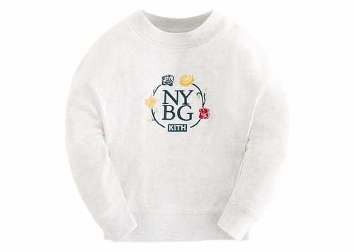 Kith x New York Botanical Garden Logo Nelson Crewneck Sweatshirt - Light Heather Grey