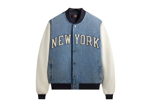 Kith x New York Knicks Denim Marvin Bomber - Medium Indigo