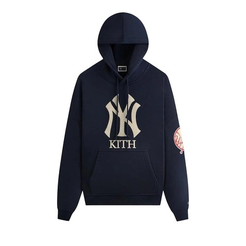 Kith x New York Yankees Plush Fleece Cropped Braxton Hoodie - 00725 1FW2504KXNYYP NOCT