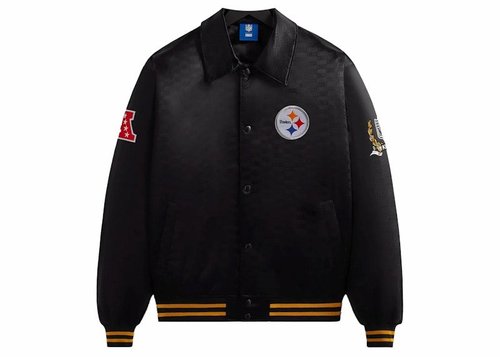 Kith x NFL Steelers Satin Bomber Jacket - Black
