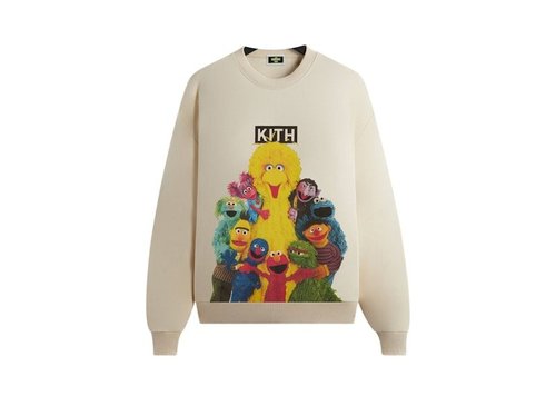 Kith x Sesame Street Group Hug Nelson Crewneck Sweatshirt - Waffle