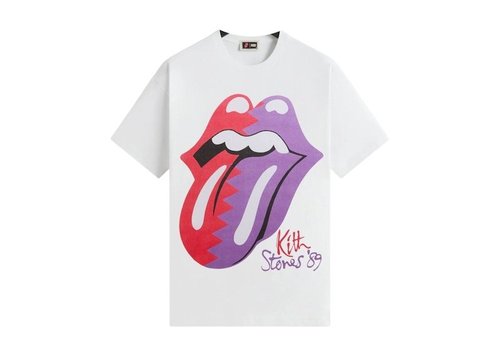 Kith x The Rolling Stones 1989 Tongue Vintage Tee Shirt - White - KHM033218