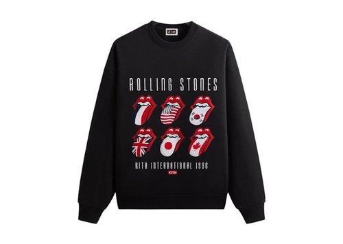 Kith x The Rolling Stones International 1996 Nelson Crewneck Sweatshirt - Black - KHM033226
