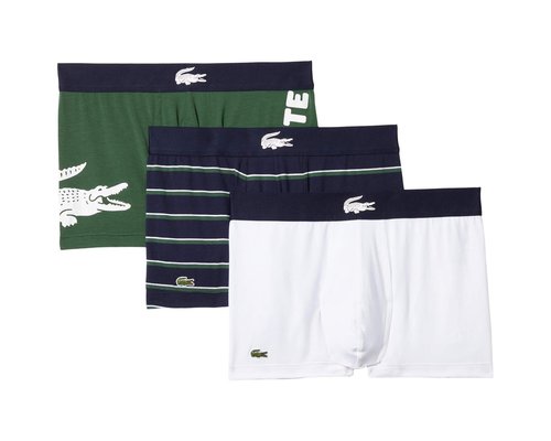 Lacoste Trunks 3-Pack Big Croc On Side Underwear - Thyme/Navy Blue/White - 5.1803