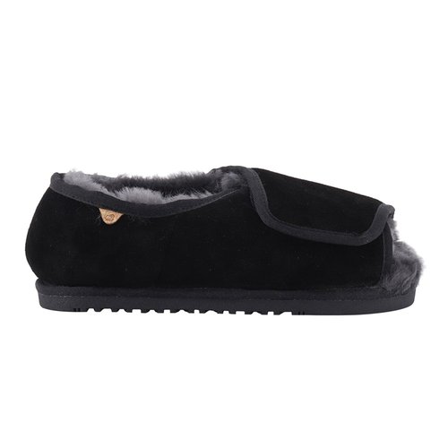 LAMO APMA Wide Open Toe Slip On Slippers - Black - CW.337WD