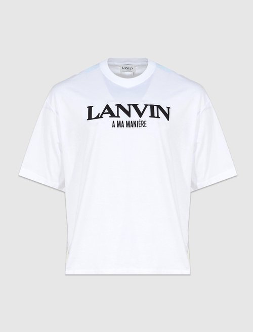 Lanvin A Ma Maniére Embroidered Oversized Logo Tee - TS0009-AMM-WHT