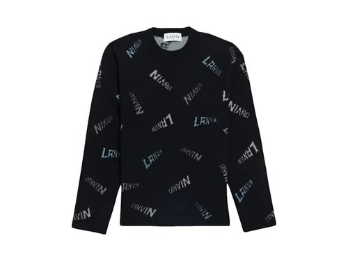 Lanvin Allover Logo Wool Sweater - Black - RM-PO0052-K006-A21