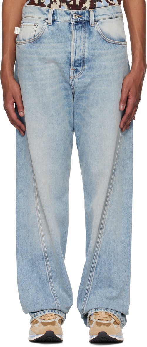 Lanvin Blue Twisted Straight-Leg Jeans - Light Blue22 - RM-TR0051-D087-P25