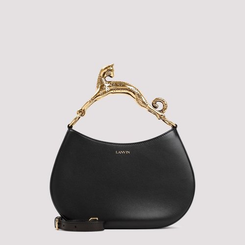 Lanvin Embellished-Handle Hobo Bag - Black/Gold Tone - LWBGSHC1NAPAA2110BLACKH:16CM