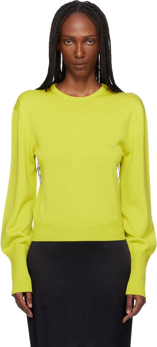 Lanvin Green Wool Grosgrain Detail Sweater - Absinth Green - RW-PO0016-K101-P26432