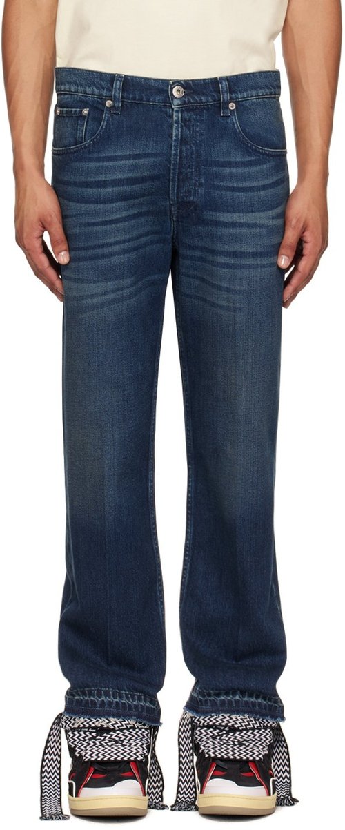 Lanvin Indigo Straight Jeans - Medium Blue - RM-TR0119-D084-A2423