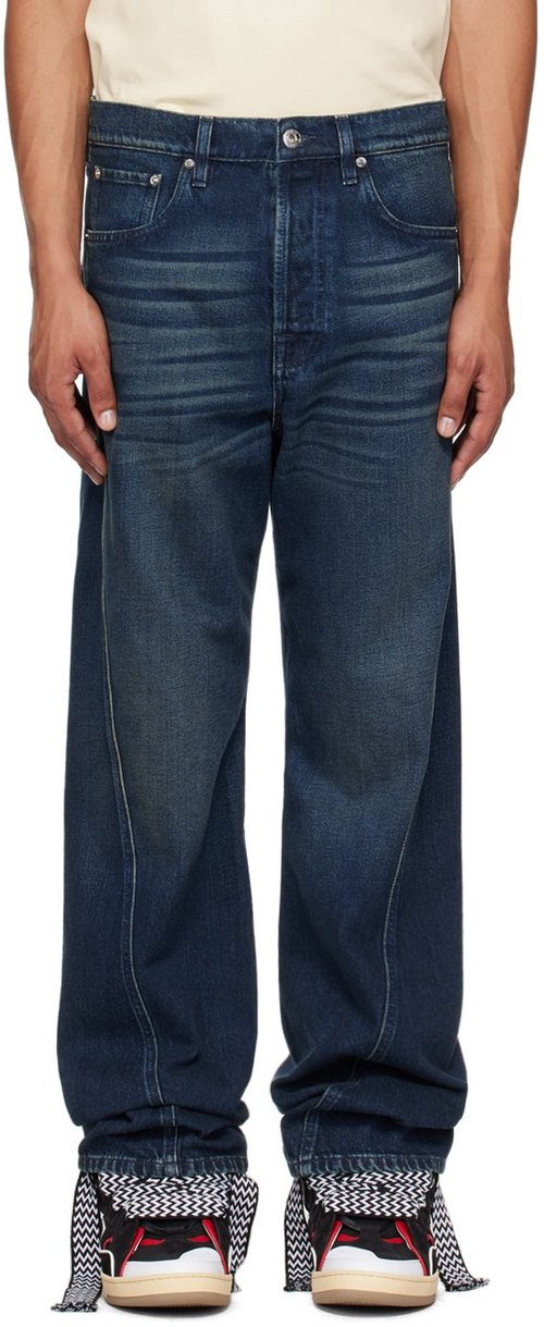 Lanvin Indigo Twisted Jeans - Medium Blue - RM-TR0051-D084-A2423
