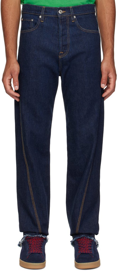 Lanvin Indigo Twisted Jeans - Navy Blue - RM-TR0151-D006-A2329