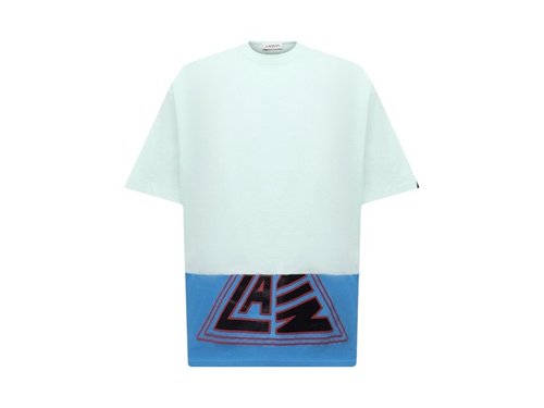 Lanvin Logo Print Round Neck T-Shirt - Mint/Blue - RM-TS0041-J196-P22