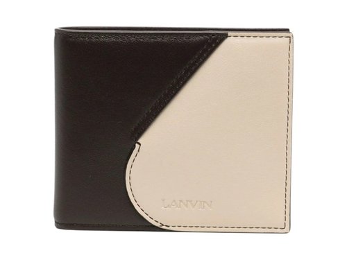 Lanvin Portefeuille Pliant a Design Bicolore Wallet - Brown/Creme