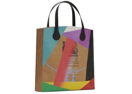 Lanvin Printed Kraft Paper Grocery Bag - Beige