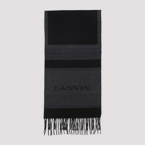 Lanvin Squared Logo 35x180 Scarf - AMSARSC3WVLCP2510BLACK