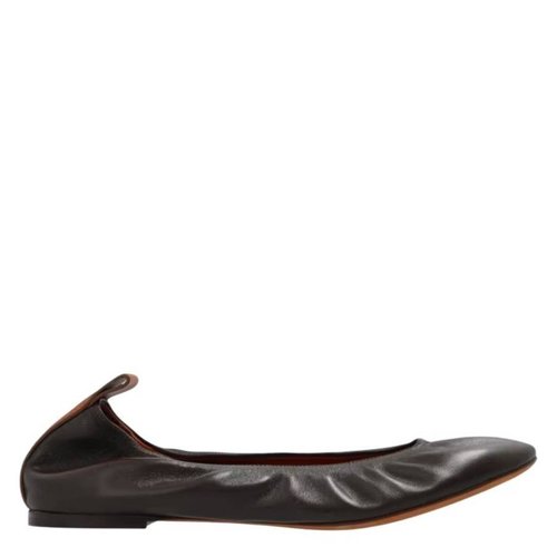 Lanvin The Leather Ballerina Flats - Brown - FW-BAMB02-NAPA-P24-DARKBROWN
