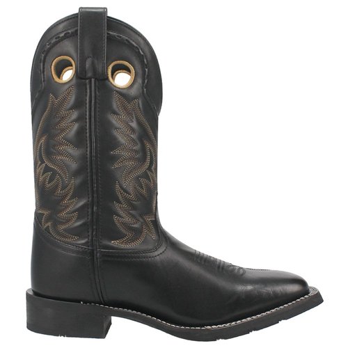 Laredo Kane Embroidered Square Toe Pull On Cowboy Boots - Black - 77.0-001
