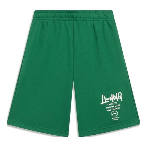 Li-Ning Anything Is Possible Graphic Straight Shorts - Green/White - AKST593.3