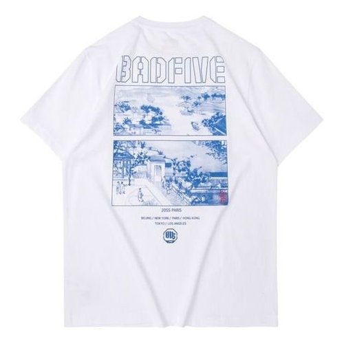 Li-Ning BAD FIVE Sports Short Sleeve Tee - White/Blue - AHSQ083.2