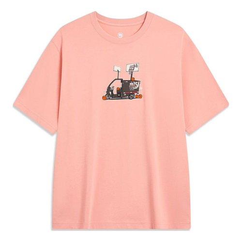 Li-Ning BadFive Dream With Hoops Graphic T-shirt - Pink - AHST915.2