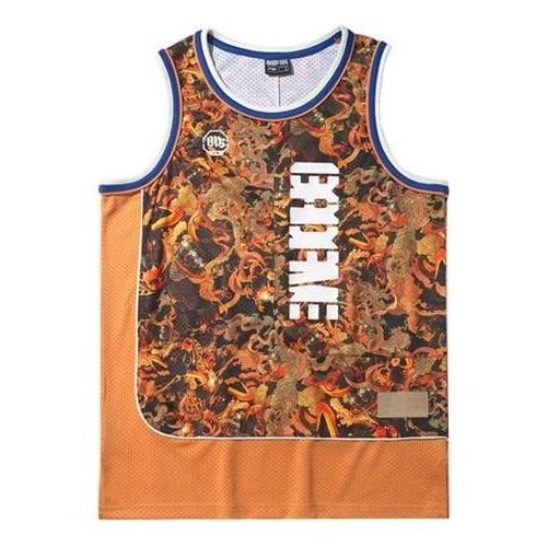 Li-Ning BadFive Graphic Basketball Jersey - Orange/Multi-Color - AAYR001.2