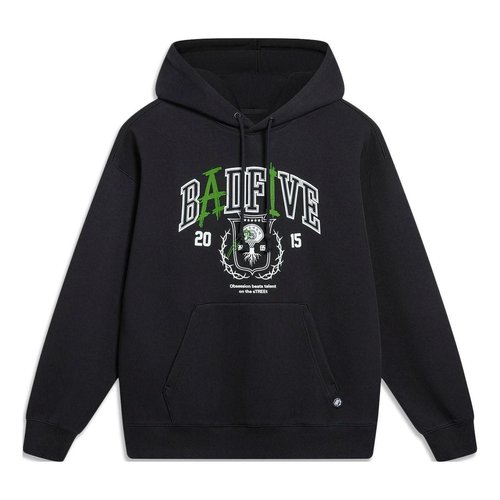 Li-Ning BadFive Graphic Hoodie - Black/White/Green - AWDT475.1
