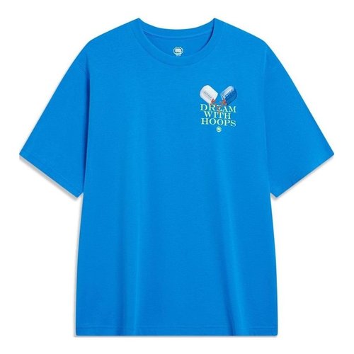 Li-Ning BadFive Graphic T-shirt - Blue/Multi-Color - AHST905.2