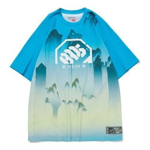 Li-Ning BadFive Graphic T-shirt - Blue/Multi-Color - AHSQ905.1