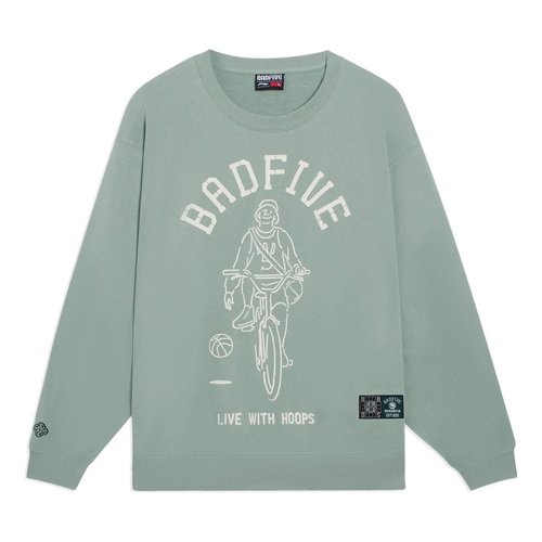 Li-Ning BadFive Live With Hoops Graphic Sweatshirt - Green - AWDSH15.1