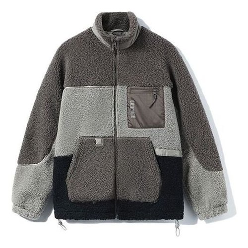 Li-Ning BadFive Logo Color Block Polar Fleece Jacket - Grey/Black - AFDR703.5