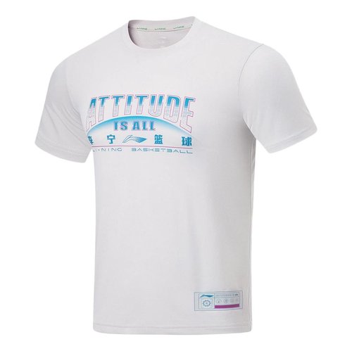 Li-Ning Basketball Attitude Is All Graphic T-shirt - White - AHST299.10