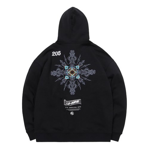 Li-Ning Cheng Feng Series x Dunhuang Museum Crossover Sports Pullover - Black/White/Blue - AWDQC51.3