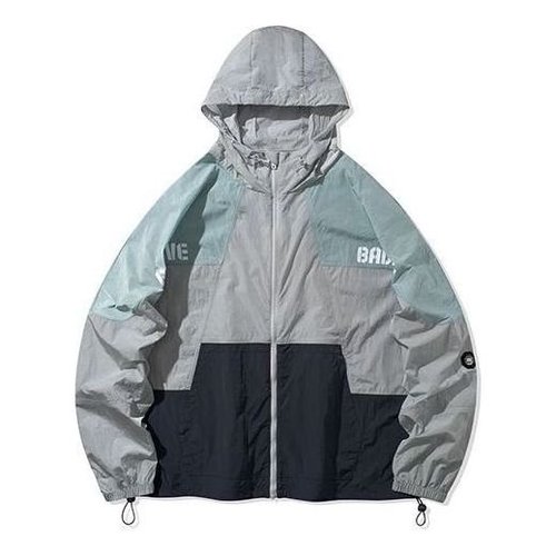 Li-Ning Colorblock Sports Hooded Jacket - Grey/Green/Black - AFDQ213.1