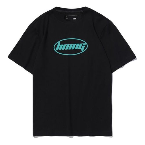 Li-Ning Fashion Logo T-shirt - Black/Blue - AHSSA33.2
