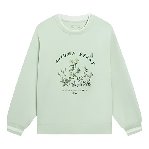 Li-Ning Floral Graphic Sweatshirt - Light Green - AWDS918.2
